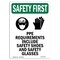 Signmission OSHA Sign, PPE Requirements Include W/ Symbol, 10in X 7in Rigid Plastic, 7" W, 10" H, Portrait OS-SF-P-710-V-11213 - alternate 1